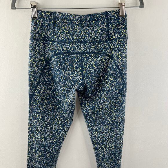 SWEATY BETTY The Power Leggings Blue Hexagon Mid-Rise Breathable Size XS Short - Picture 3 of 6